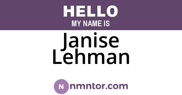 Janise Lehman