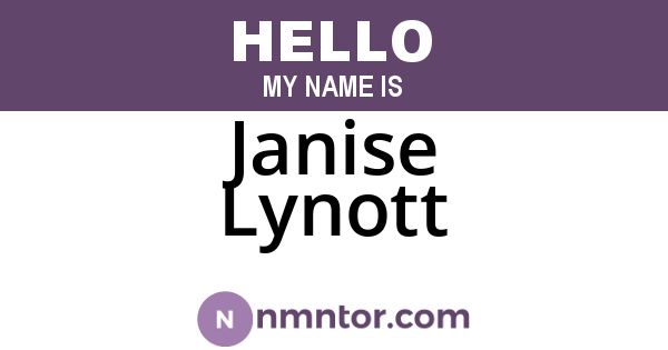 Janise Lynott