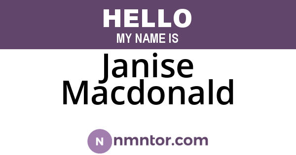 Janise Macdonald