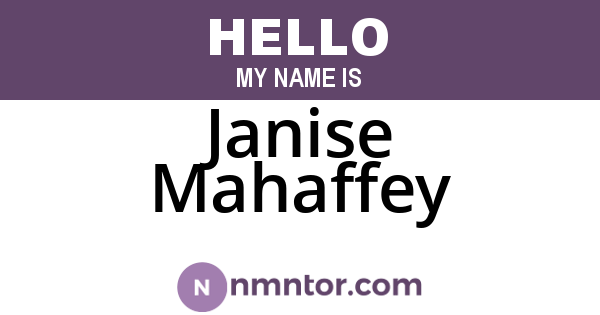 Janise Mahaffey