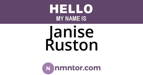 Janise Ruston