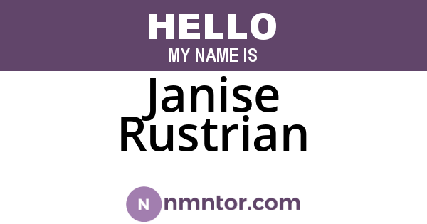 Janise Rustrian