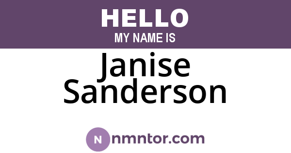 Janise Sanderson
