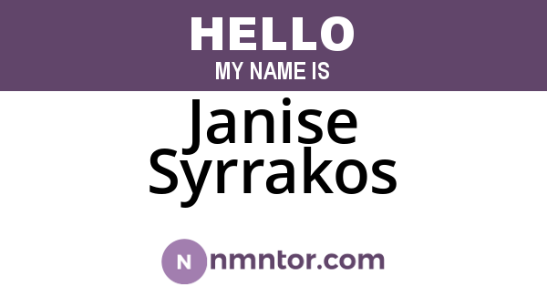Janise Syrrakos