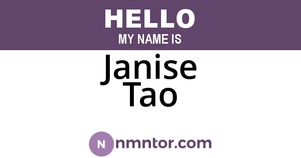 Janise Tao