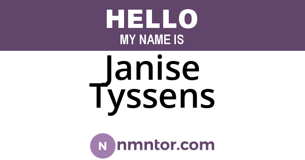 Janise Tyssens