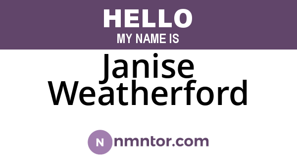 Janise Weatherford