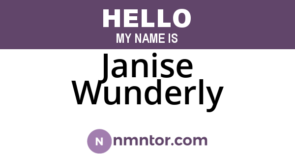 Janise Wunderly