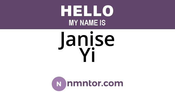 Janise Yi