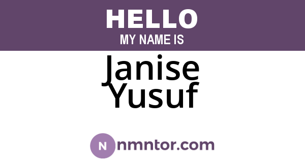 Janise Yusuf