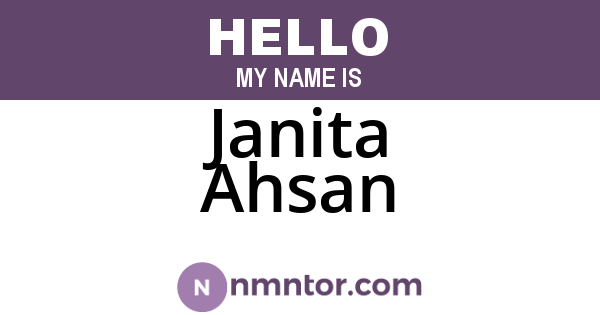 Janita Ahsan