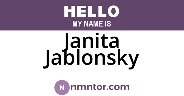 Janita Jablonsky