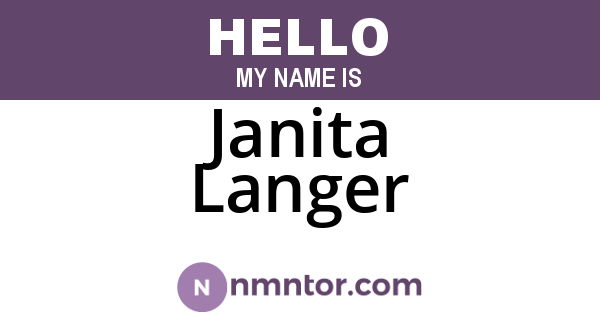 Janita Langer