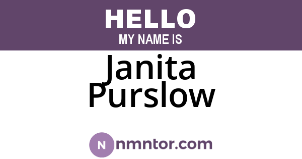 Janita Purslow