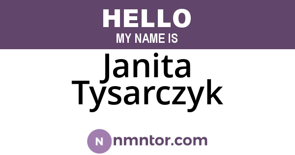 Janita Tysarczyk