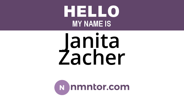 Janita Zacher