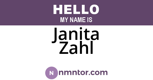 Janita Zahl
