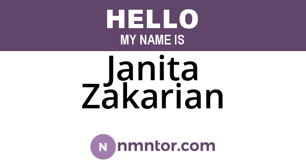 Janita Zakarian