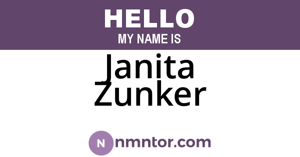 Janita Zunker