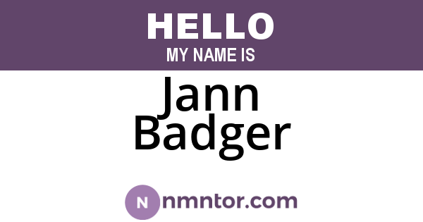 Jann Badger