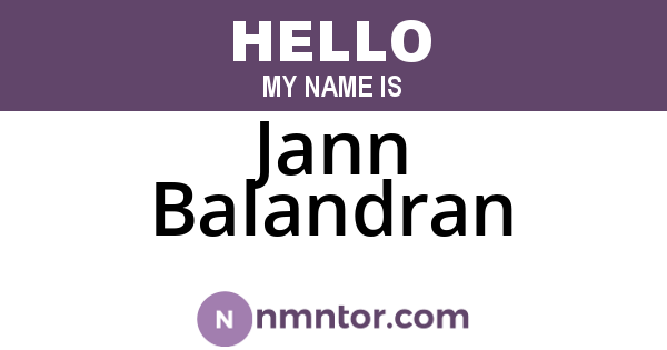Jann Balandran