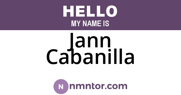 Jann Cabanilla