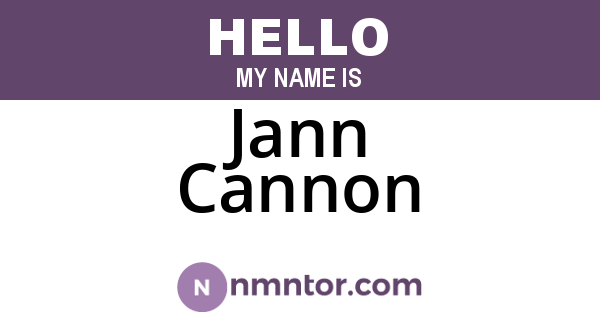 Jann Cannon