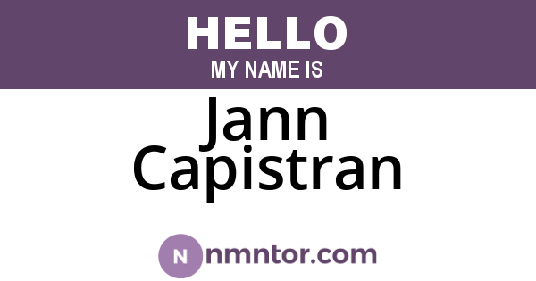 Jann Capistran