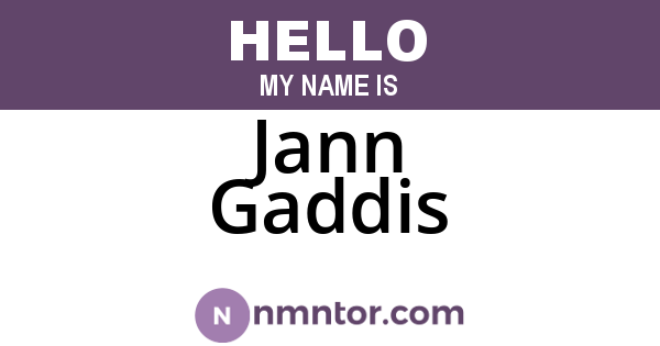 Jann Gaddis