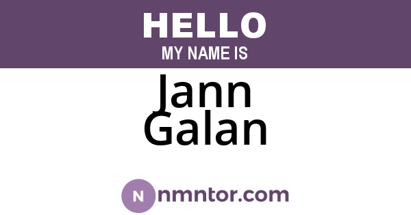 Jann Galan