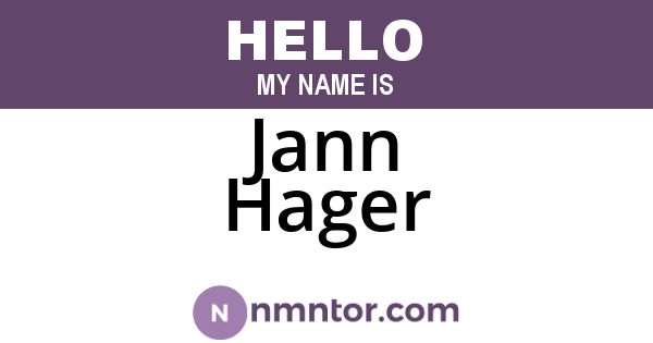 Jann Hager