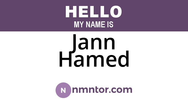 Jann Hamed