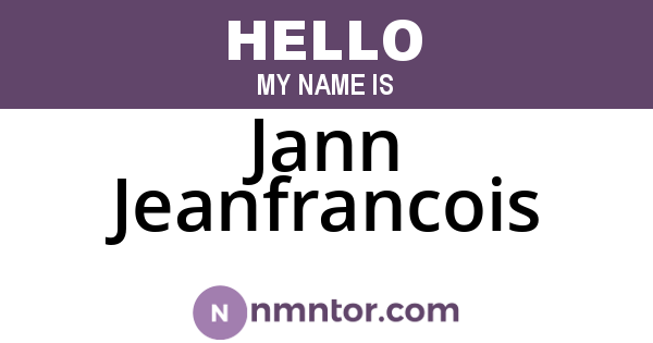 Jann Jeanfrancois