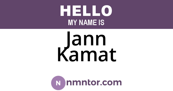 Jann Kamat