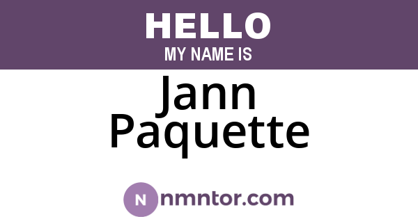 Jann Paquette