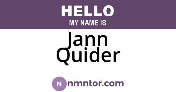 Jann Quider