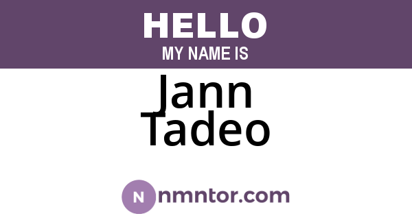 Jann Tadeo