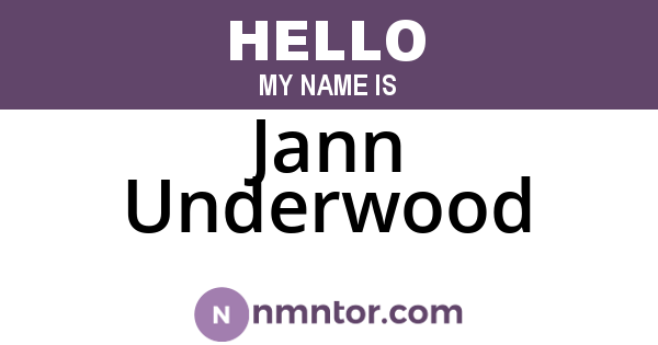 Jann Underwood