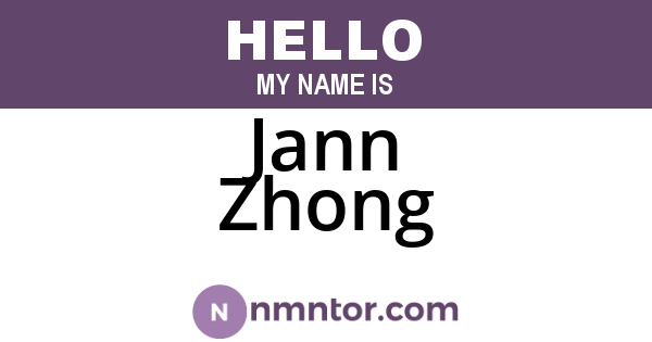 Jann Zhong