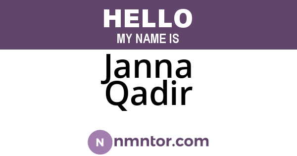 Janna Qadir
