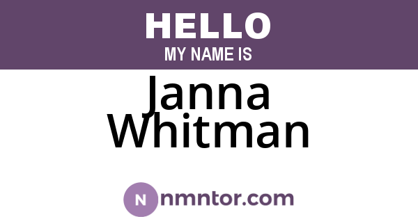 Janna Whitman