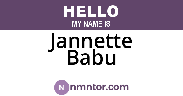 Jannette Babu