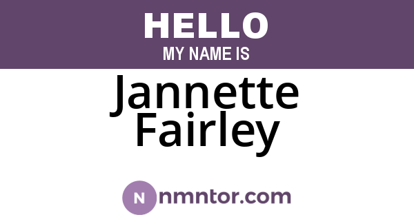 Jannette Fairley