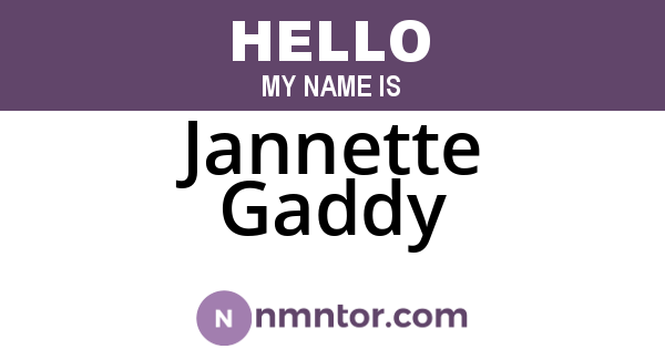 Jannette Gaddy
