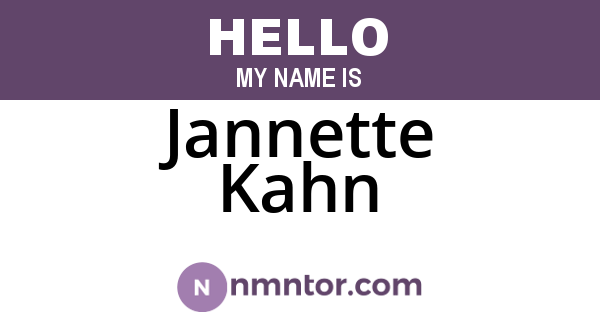Jannette Kahn