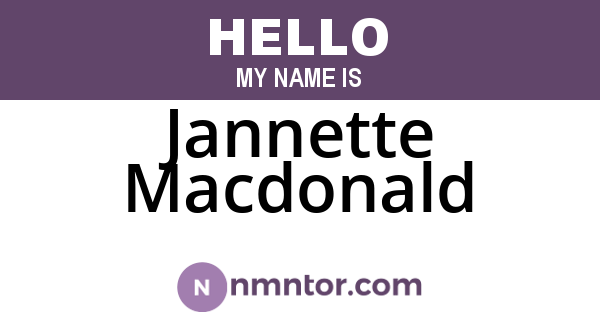 Jannette Macdonald