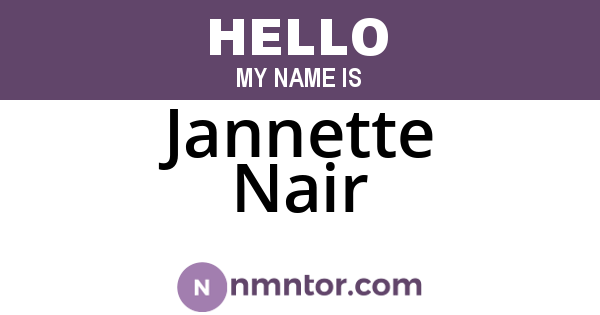 Jannette Nair