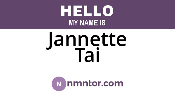 Jannette Tai