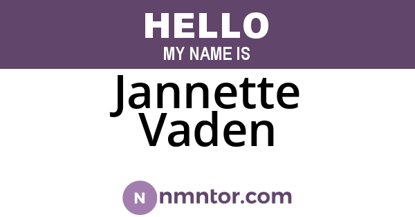 Jannette Vaden
