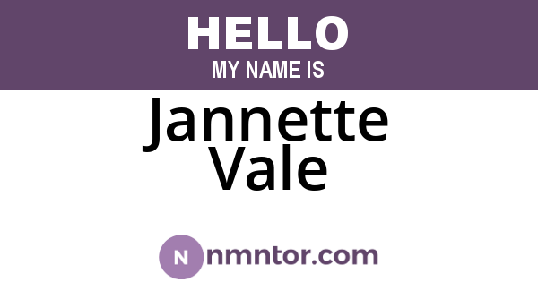 Jannette Vale
